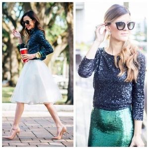 j. crew // sequin glimmer tee long sleeve top